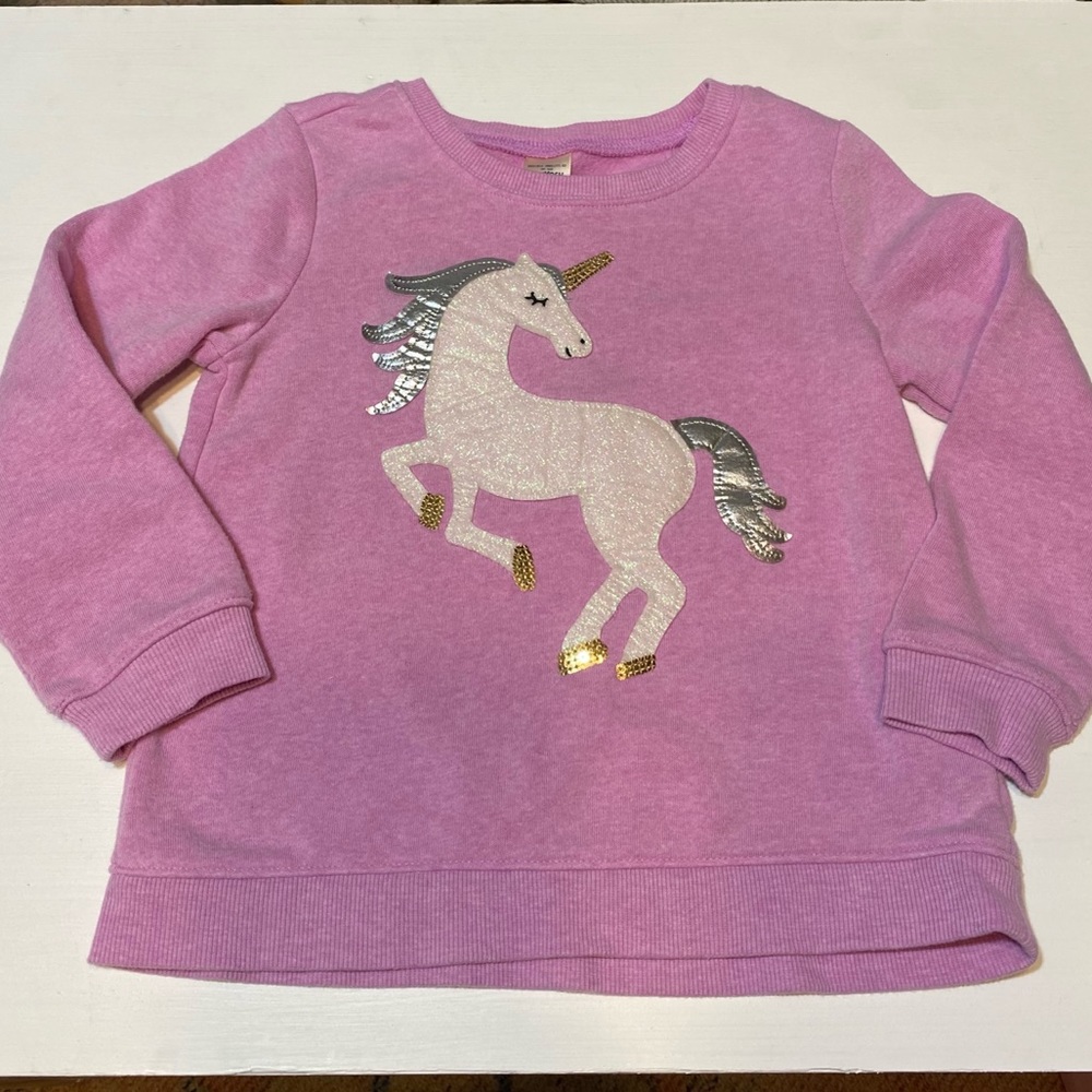 Unicorn sweatshirt, Toddler 4, Purple, OshKosh